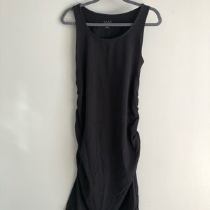 Isabel Maternity Black Ruched knee-length dress